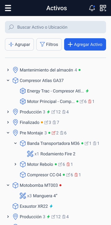 Screen Smartphone TRACTIAN App