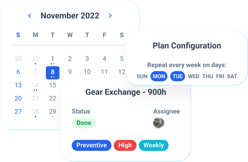 Maintenance plan screen app TracOS™ - Tractian