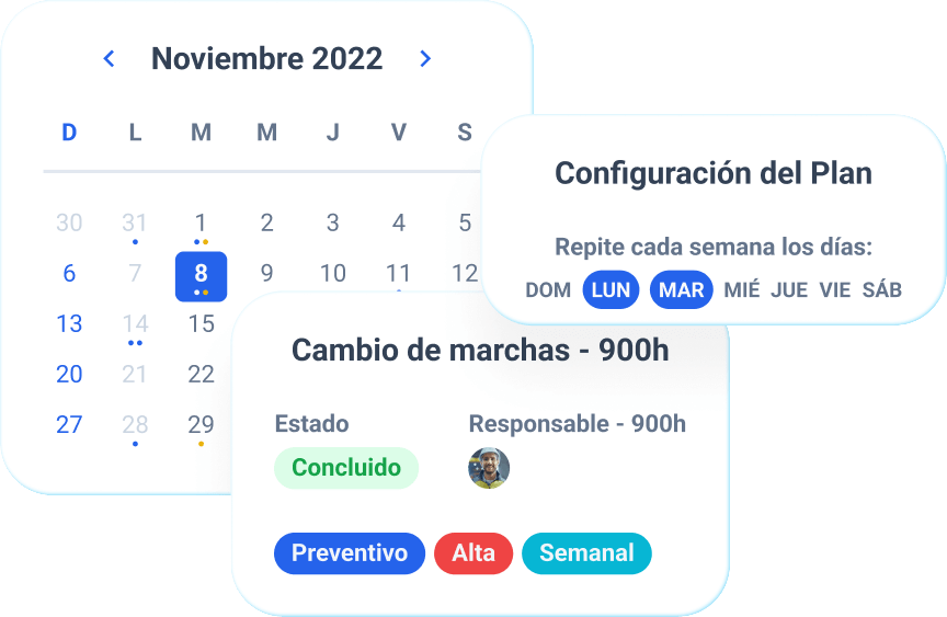 Tela de plan de mantenimiento no app TracOS™ - Tractian