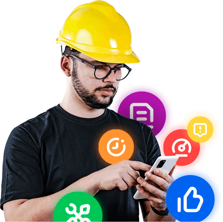 Imagem de técnico utilizando software de gestão CMMS - Tractian