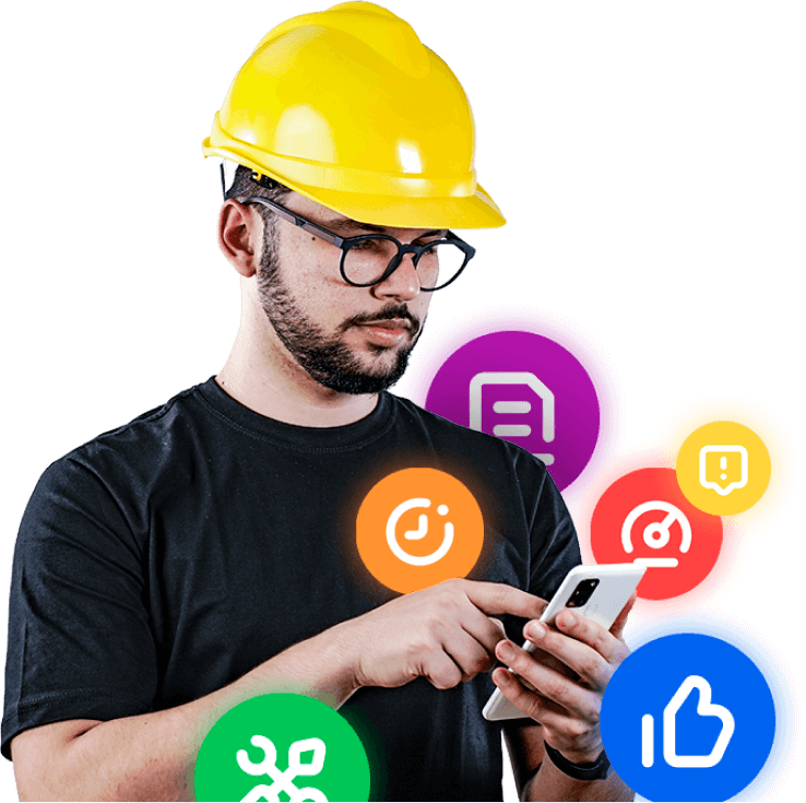 Imagem de técnico utilizando software de gestão CMMS - Tractian