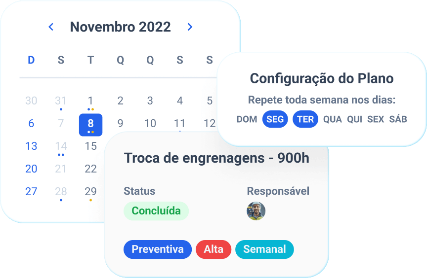 Tela de plano de manutenção no app TracOS™ - Tractian
