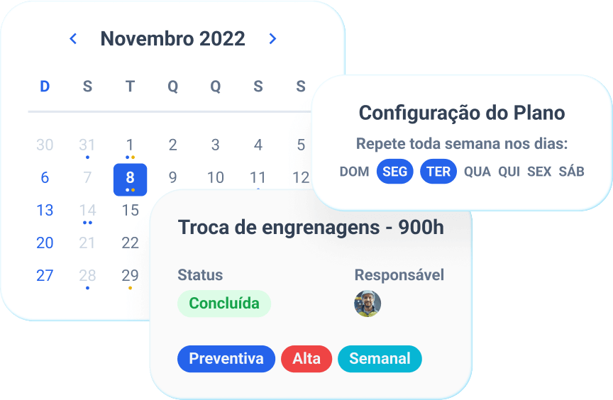 Tela de plano de manutenção no app TracOS™ - Tractian