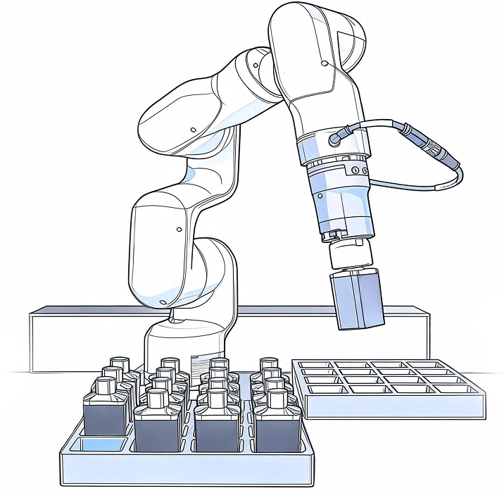 Robotic arm fitted with Tractian sensors