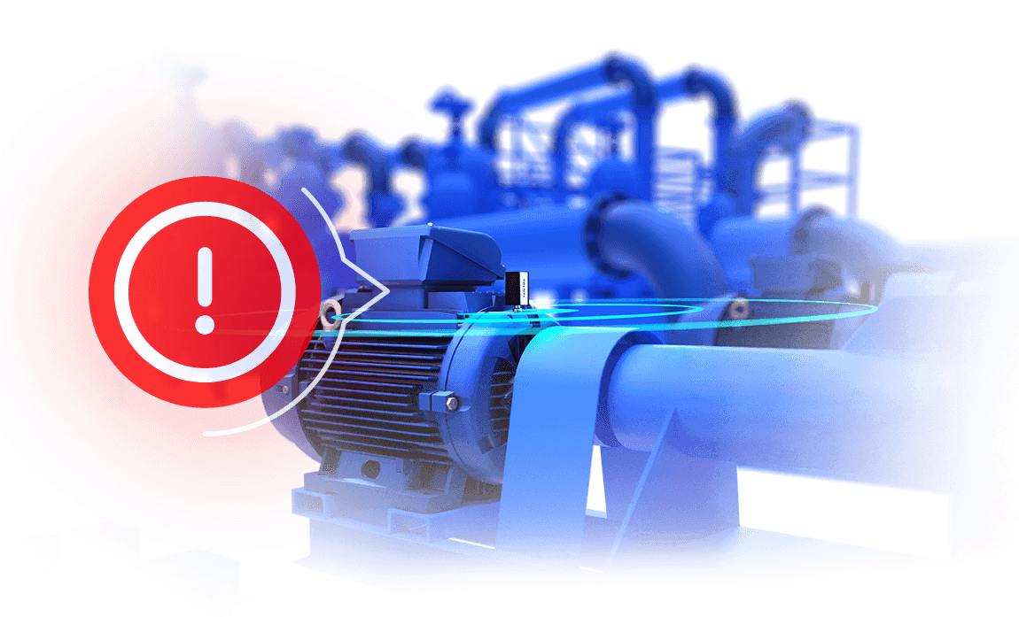 ativo com sensor smart trac da tractian notificando uma falha