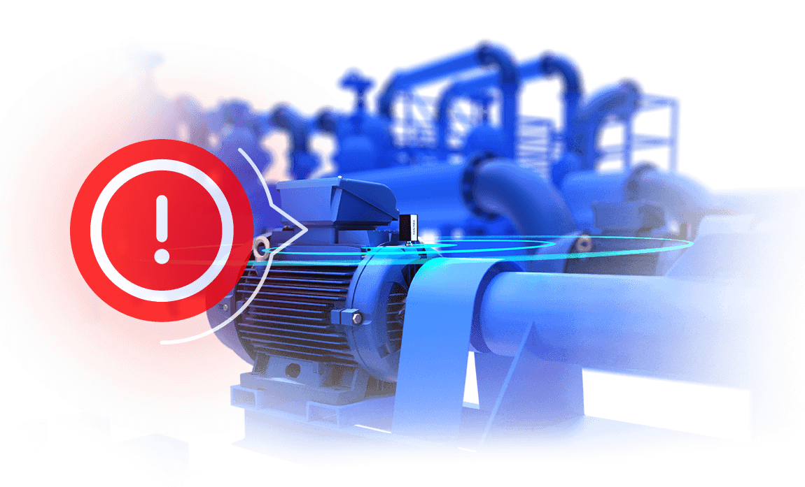 ativo com sensor smart trac da tractian notificando uma falha