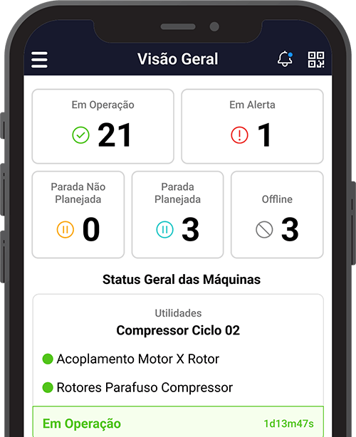 smartphone na plataforma tractian visão geral