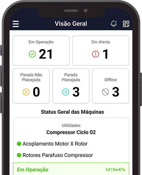smartphone na plataforma tractian visão geral