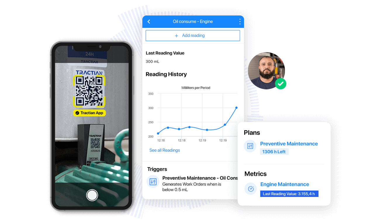 asset history in seconds with qr code tractian