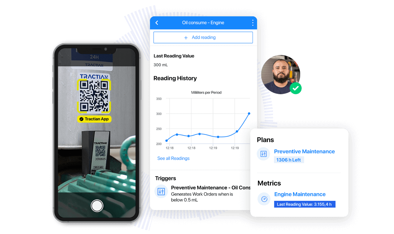 asset history in seconds with qr code tractian