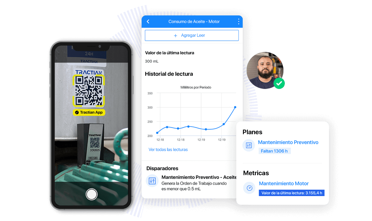 historial de activos en segundos con código qr tractian