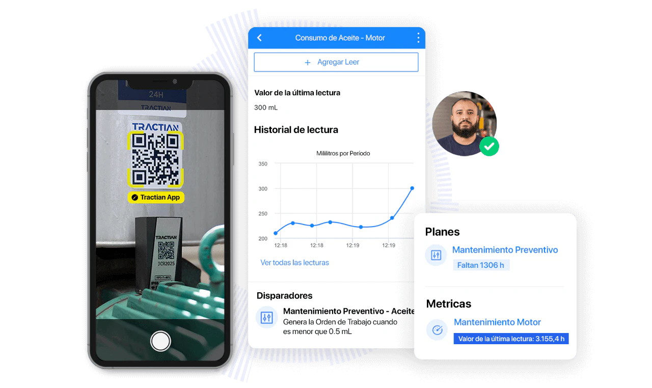 historial de activos en segundos con código qr tractian