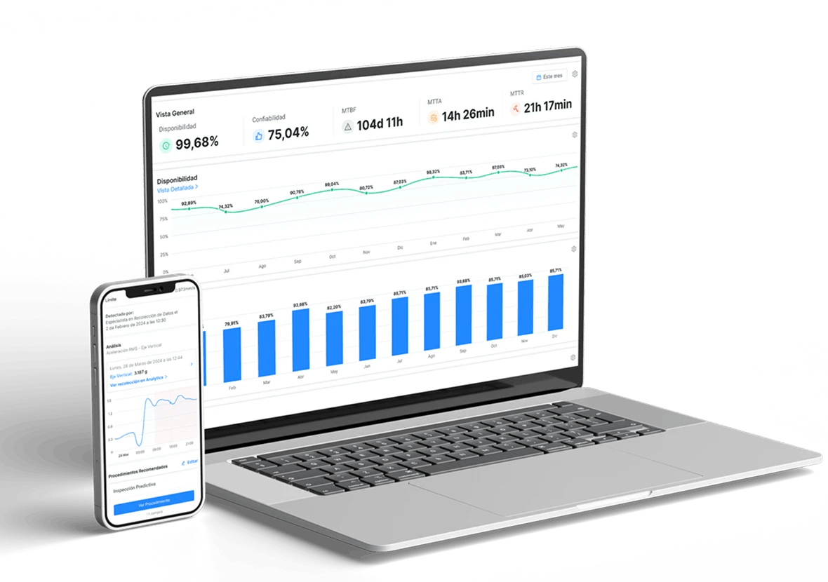 Laptop con la plataforma de Tractian